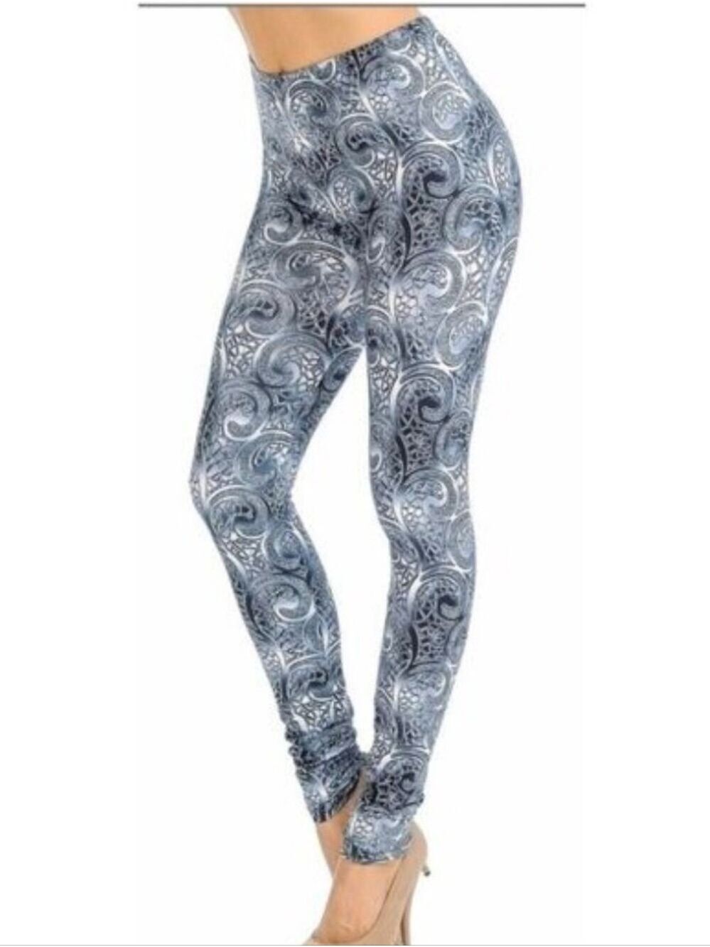 LEGGINGS DEPOT Swirl Abstract Full Length Leggings Size 18 NWT